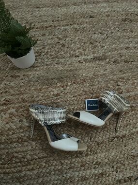 SNAKE OPEN TOE HEELS